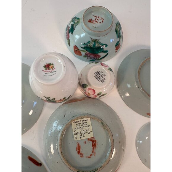 Lot of 9 assorted Antique and VTG Asian Porcelain dishes of all sizes - Picture 6 of 7